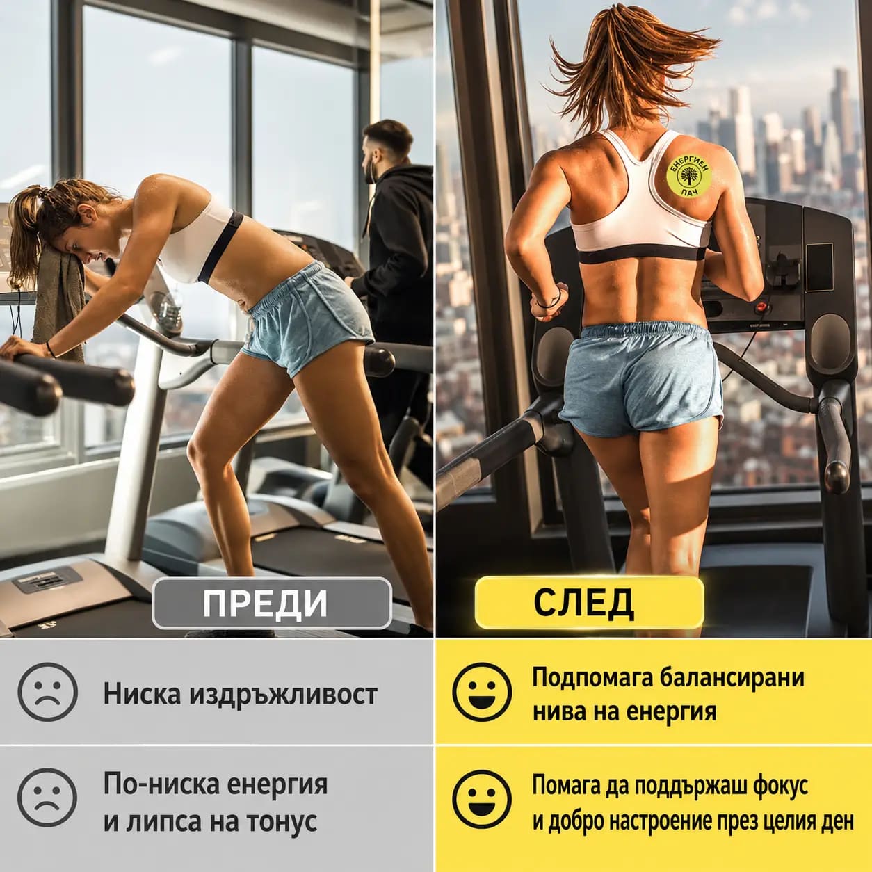Опаковка VitaPatch Енергия в центъра, заобиколена от ежедневните затруднения, заради които хората стигат до този пач